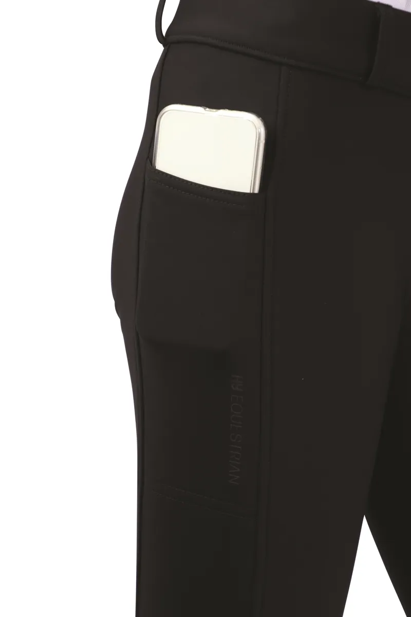 Hy Equestrian Glacial Softshell Riding Tights - Black-2